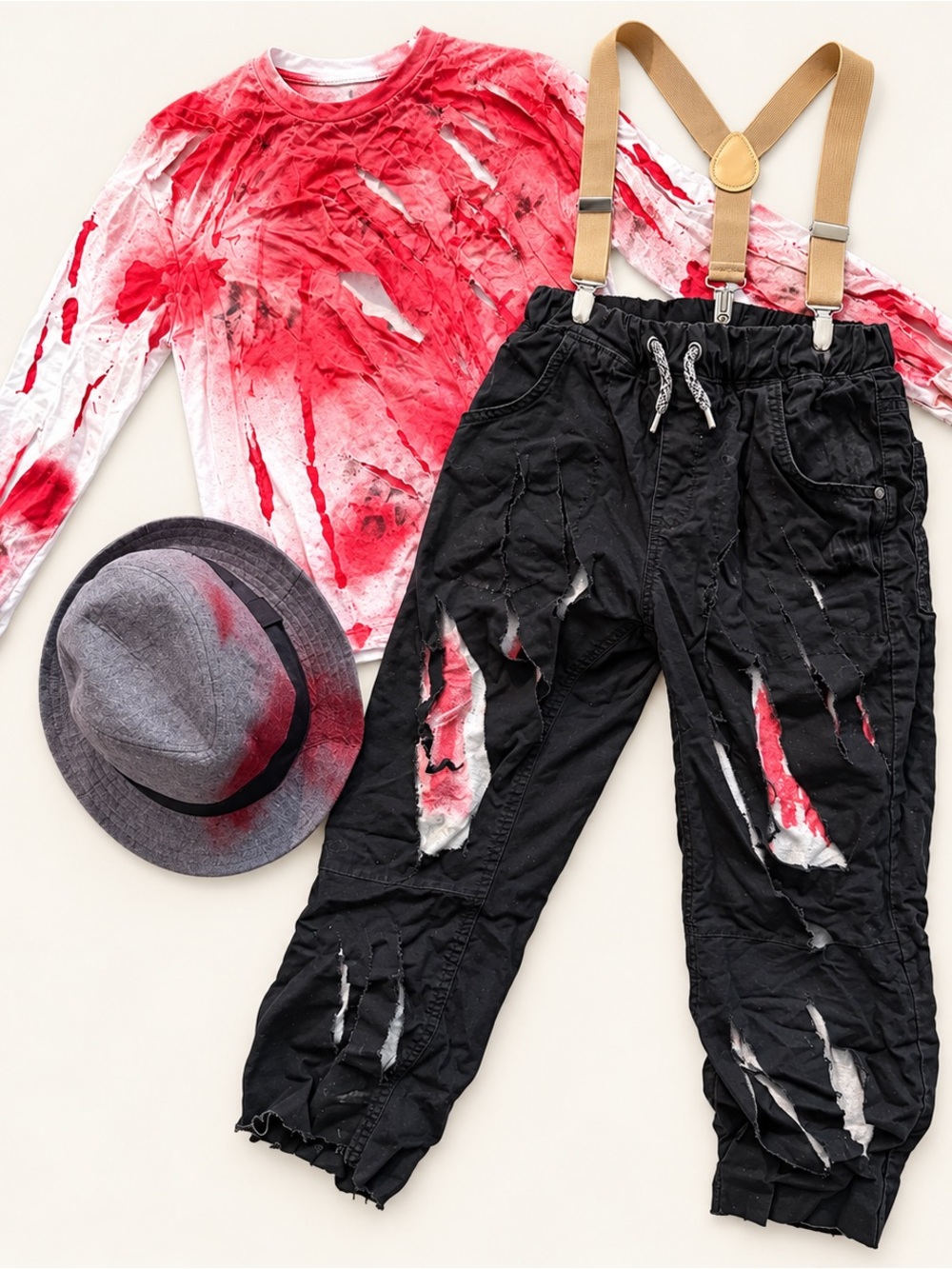 Handmade Kids Zombie Halloween Costume / Spooky Costume / Living dead / 3 piece